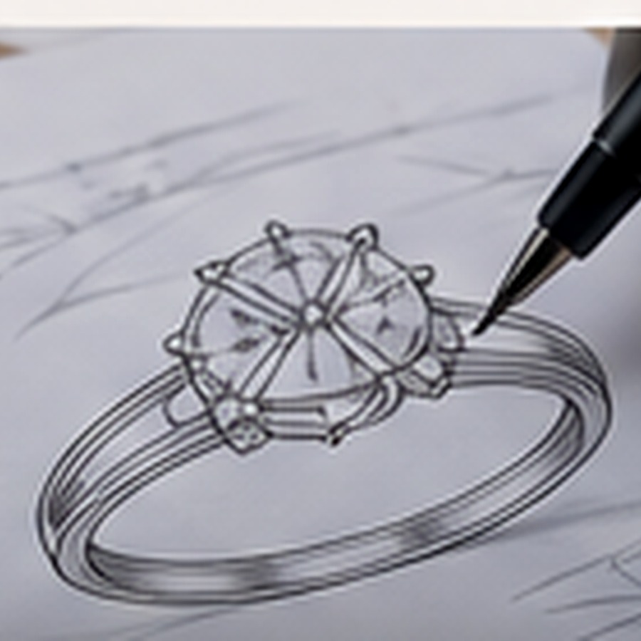 Custom jewellery design sketch