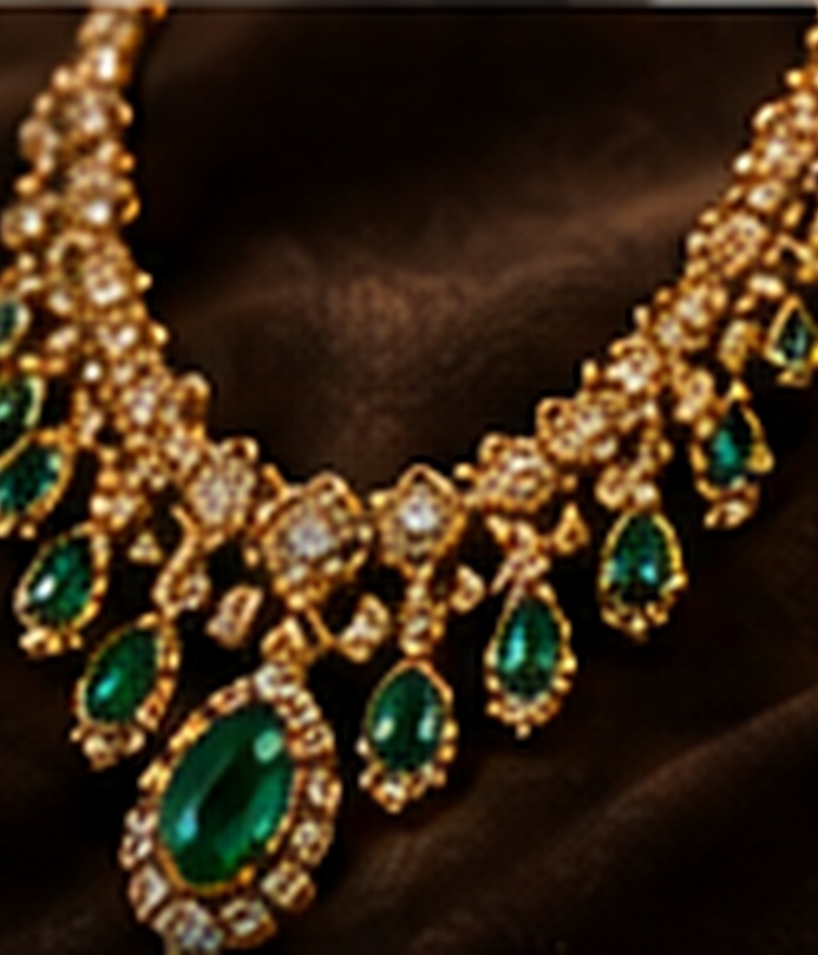 Emerald and diamond jewellery